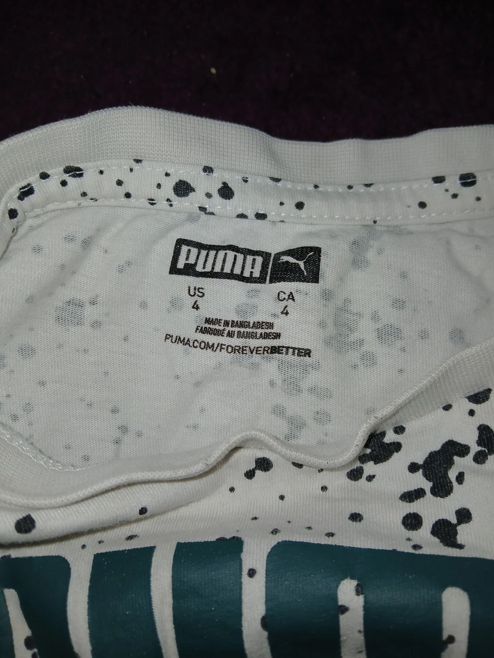 Puma White Splatter Logo Tee and White Jogger Set - Picture 7 of 7